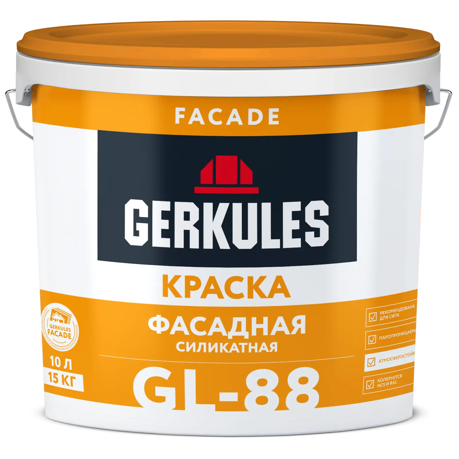 Краска фасадная, база С, ведро, 15 кг